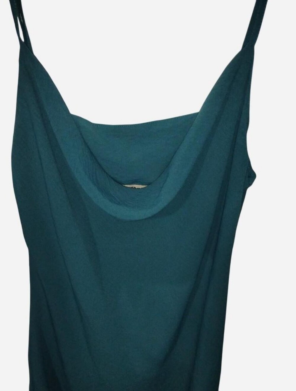 Inspired Hearts Teal Cowl Neck Slip Mini Dress (Medium) - Picture 4 of 6